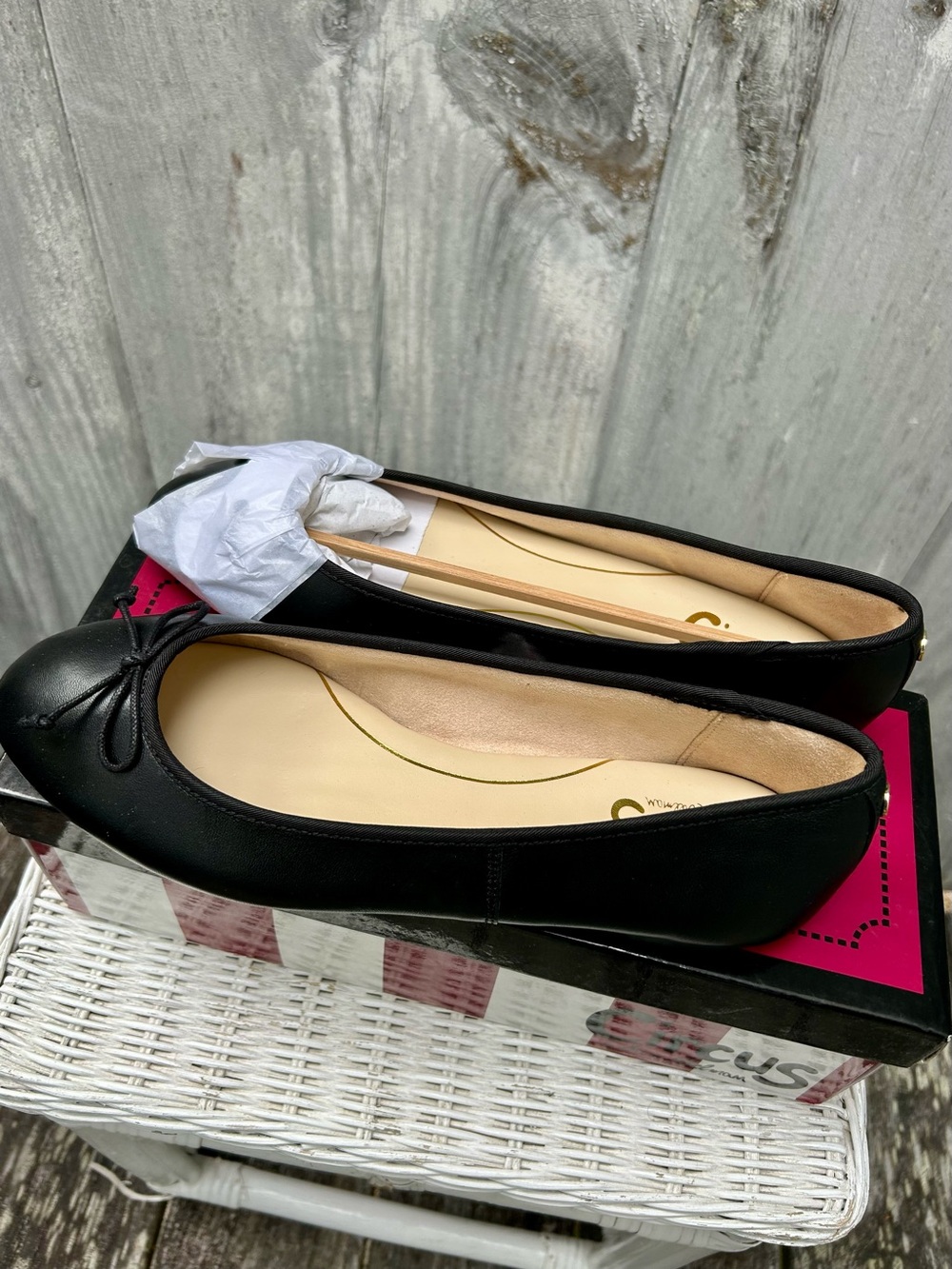 Circus by Sam Edelman Black Bow Leather Ballet Flat (Women’s 8.5) - Picture 2 of 4